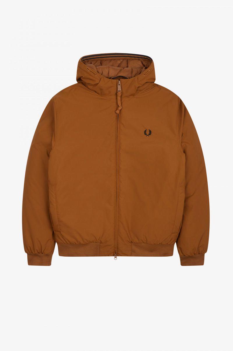 Camel Fred Perry Padded Hooded Brentham Men's Jackets | PH 1220KORI